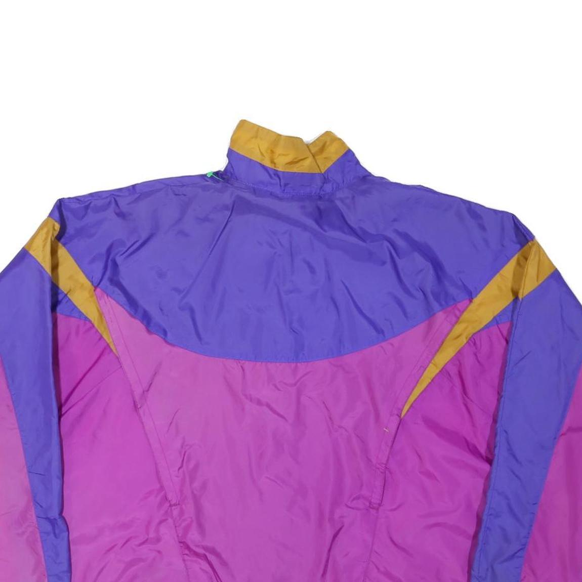 NIKE Womens Purple & Gold Classic Track Jacket M Polyester Blend Retro Swoosh