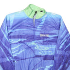 HARDCORE Mens Blue & Green Jacket M Polyester Blend Zip Retro Design Activewear