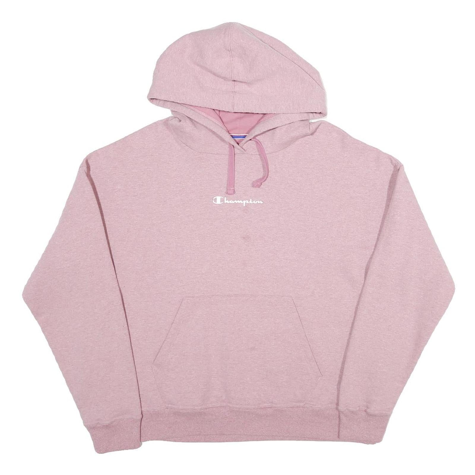 CHAMPION Womens Pink Pullover Hoodie M Cotton Blend Casual Sweatshirt