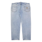 CARHARTT Mens Jeans Blue Relaxed Straight Denim Light W42 L32 Workwear Casual