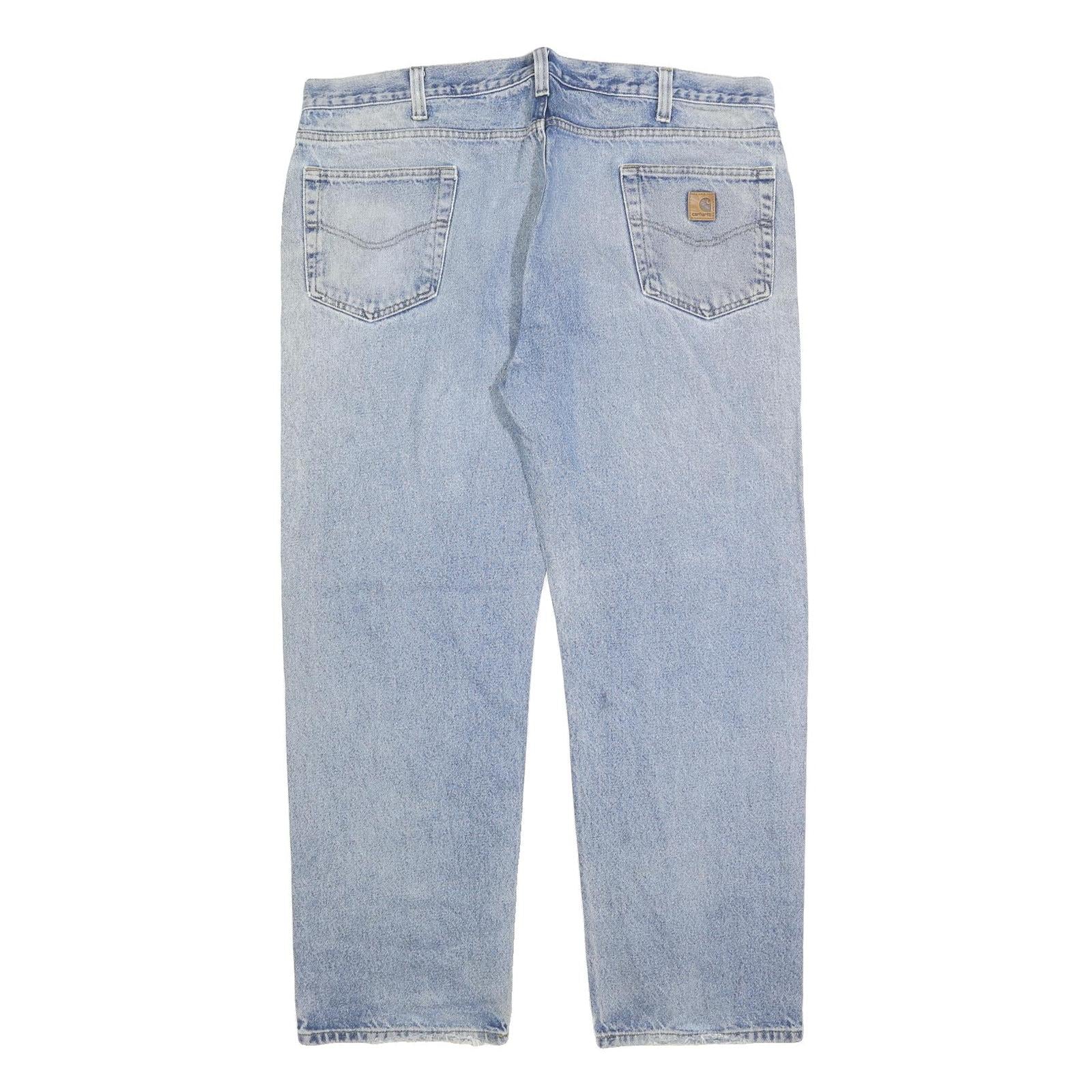 CARHARTT Mens Jeans Blue Relaxed Straight Denim Light W42 L32 Workwear Casual