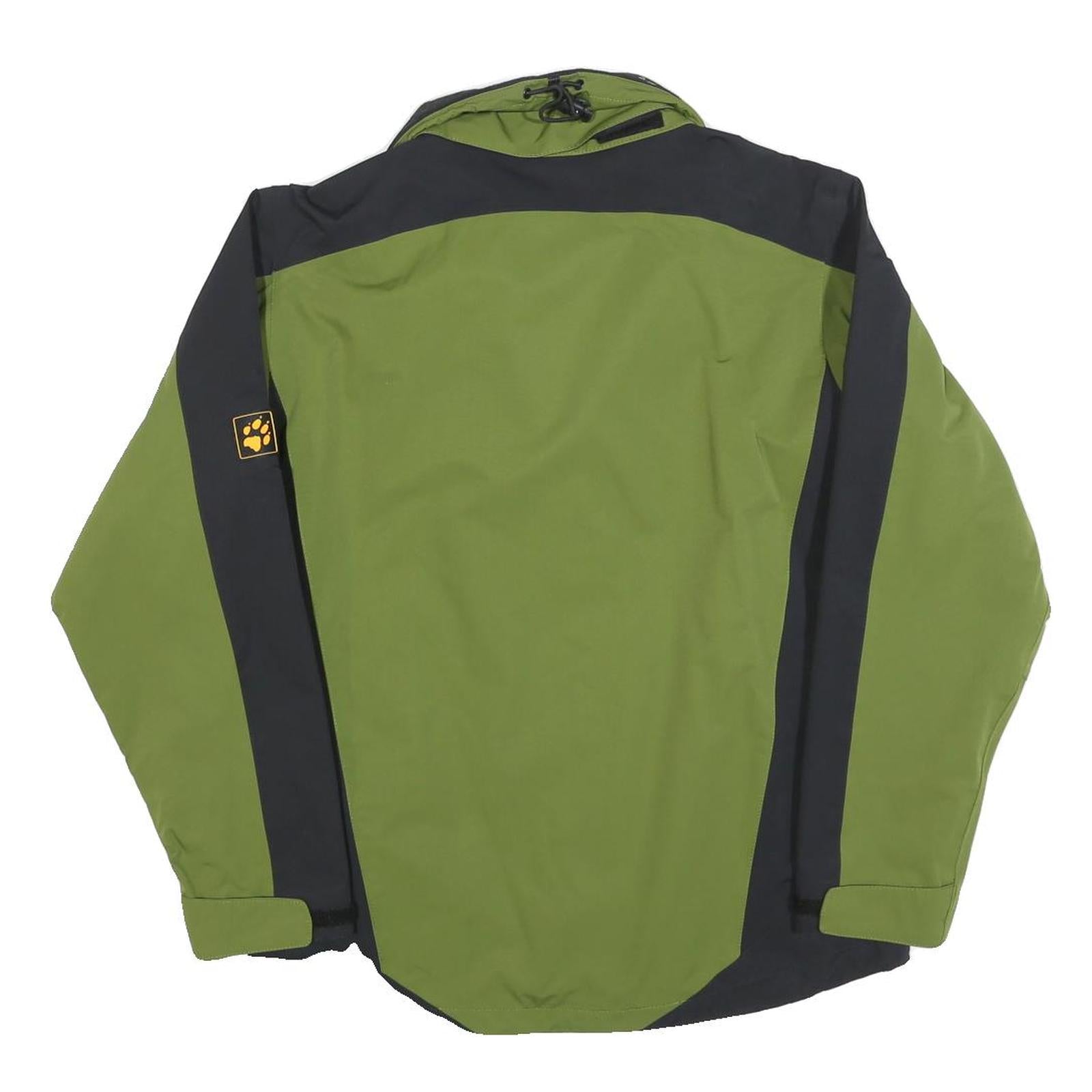 JACK WOLFSKIN Mens Green & Black Outdoor Jacket XS Polyester Blend Zip