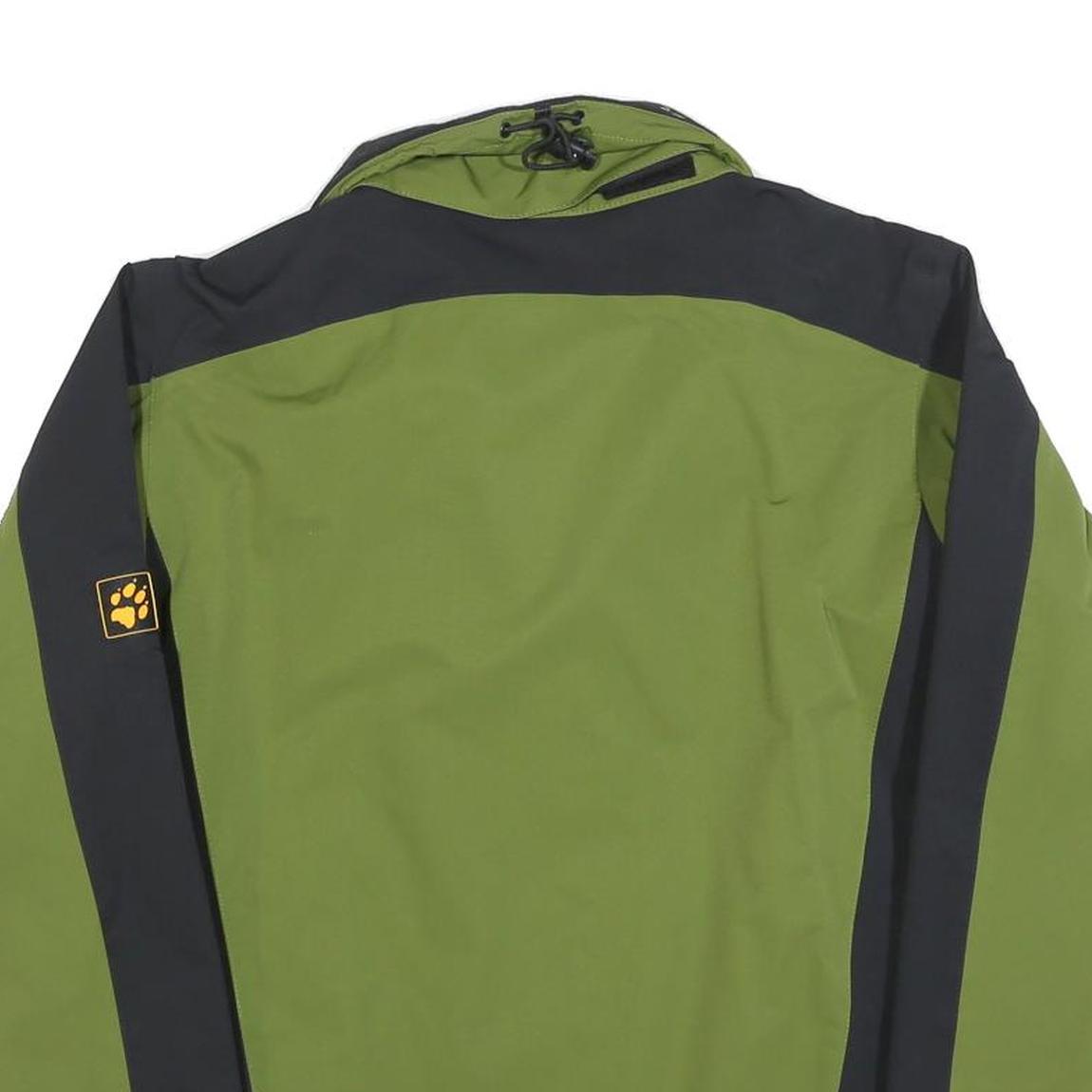 JACK WOLFSKIN Mens Green & Black Outdoor Jacket XS Polyester Blend Zip