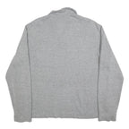 POLO RALPH LAUREN Mens Grey Cotton Blend Plain Half Zip Jumper L Casual Knitwear