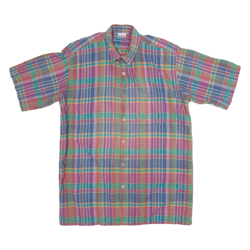 BREMO Mens Shirt Blue Check L