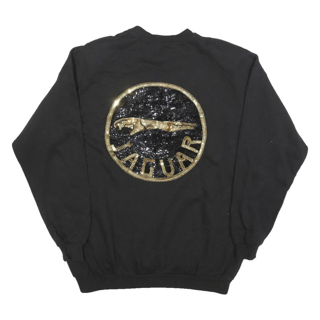 COLORADO Womens Black Jaguar Logo Crew Neck M Sweatshirt Cotton Blend Casual