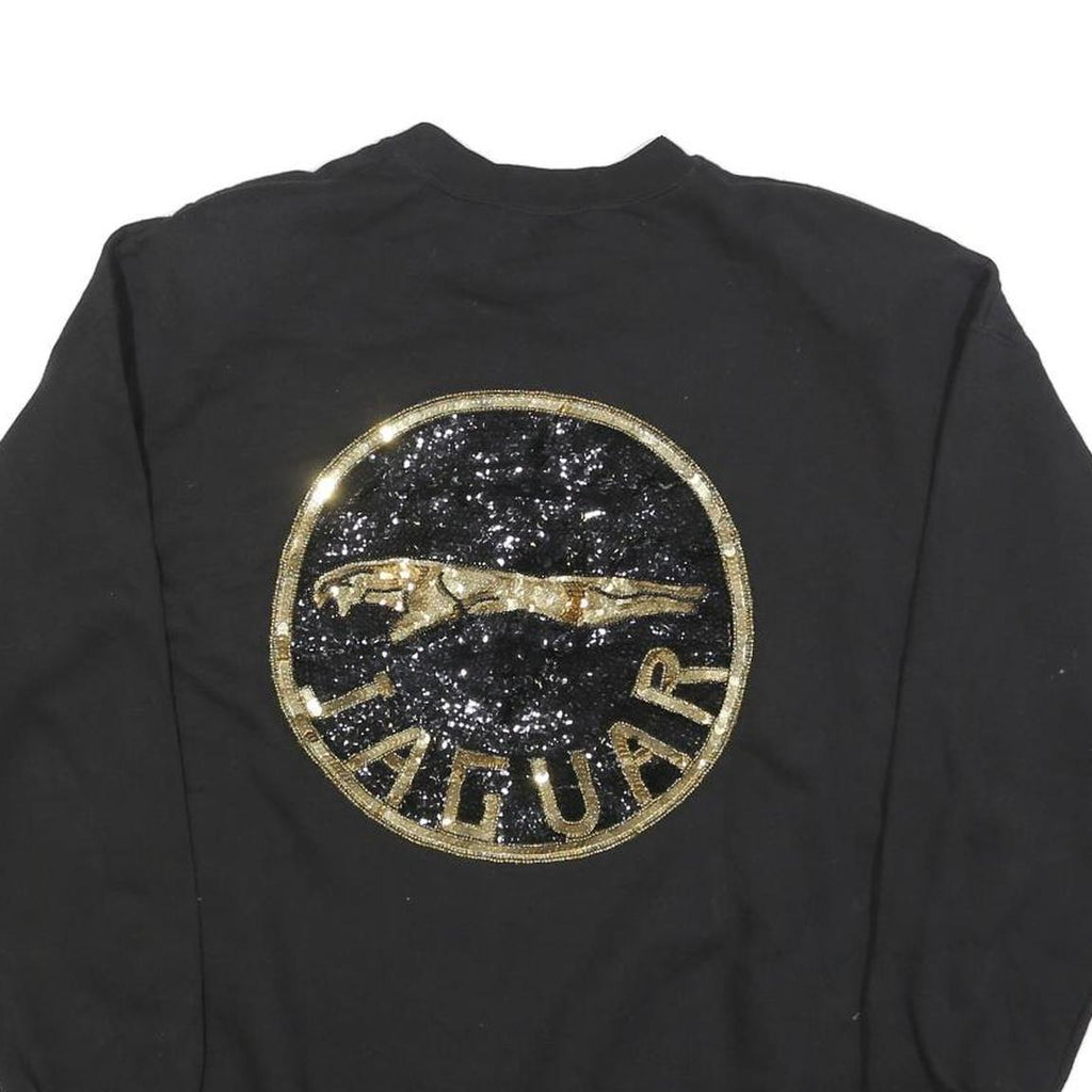 COLORADO Womens Black Jaguar Logo Crew Neck M Sweatshirt Cotton Blend Casual