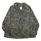 GAP Womens Green Camouflage Cotton Blend Jacket XS Zip Military Style Casual