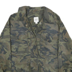 GAP Womens Green Camouflage Cotton Blend Jacket XS Zip Military Style Casual