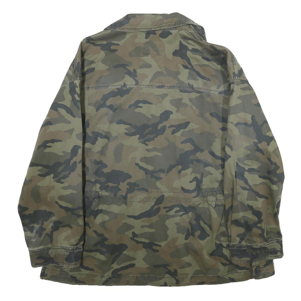 GAP Womens Green Camouflage Cotton Blend Jacket XS Zip Military Style Casual