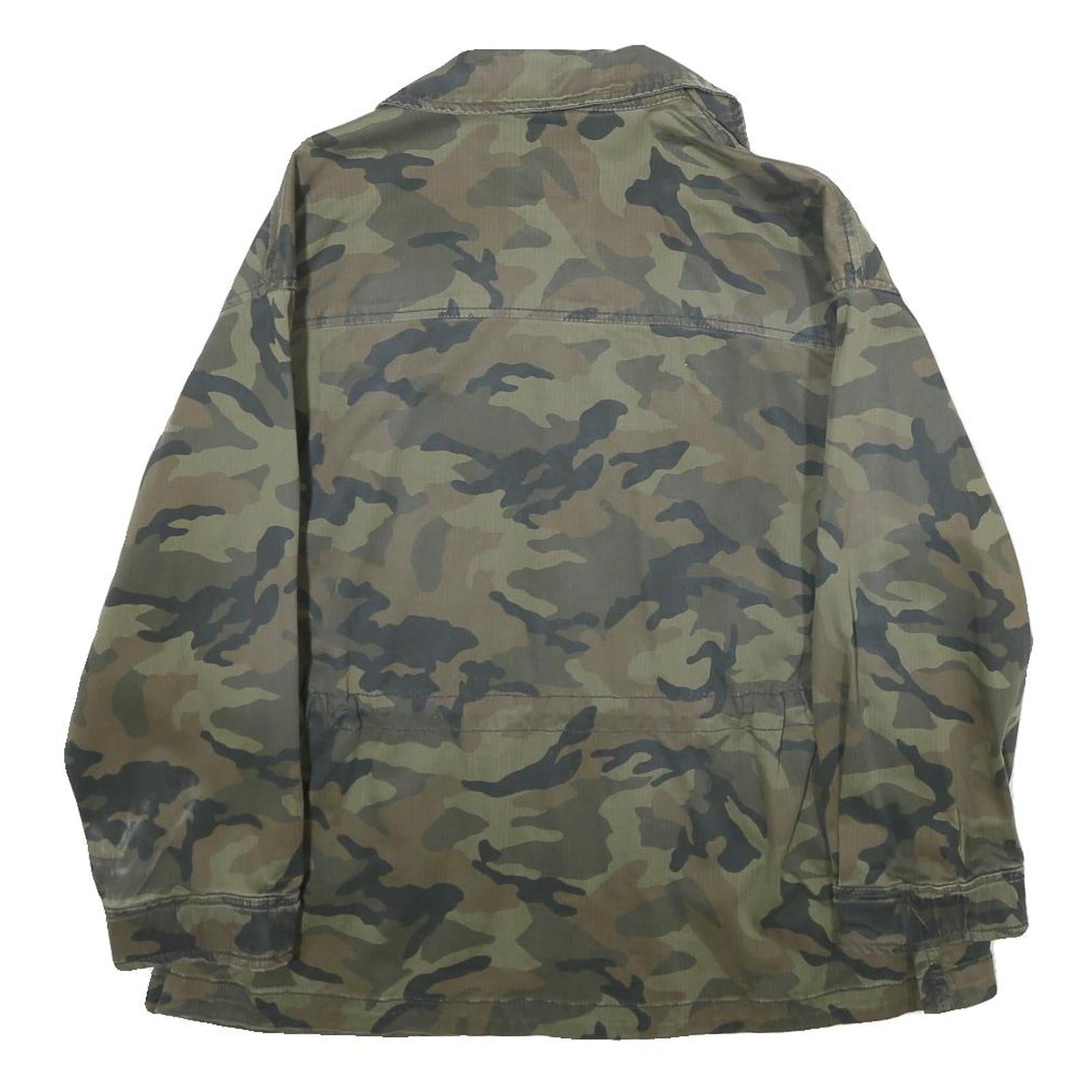GAP Womens Green Camouflage Cotton Blend Jacket XS Zip Military Style Casual