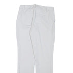 REISS Womens Cotton Blend Light Grey Regular Fit Straight Trousers W27 L27 Smart