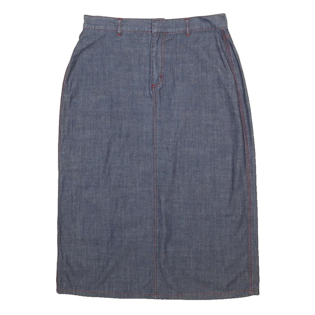 TOMMY HILFIGER Womens Blue Denim Pencil Knee Length Woven Skirt M Cotton Blend