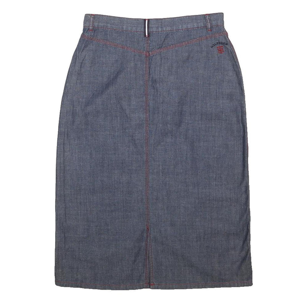 TOMMY HILFIGER Womens Blue Denim Pencil Knee Length Woven Skirt M Cotton Blend
