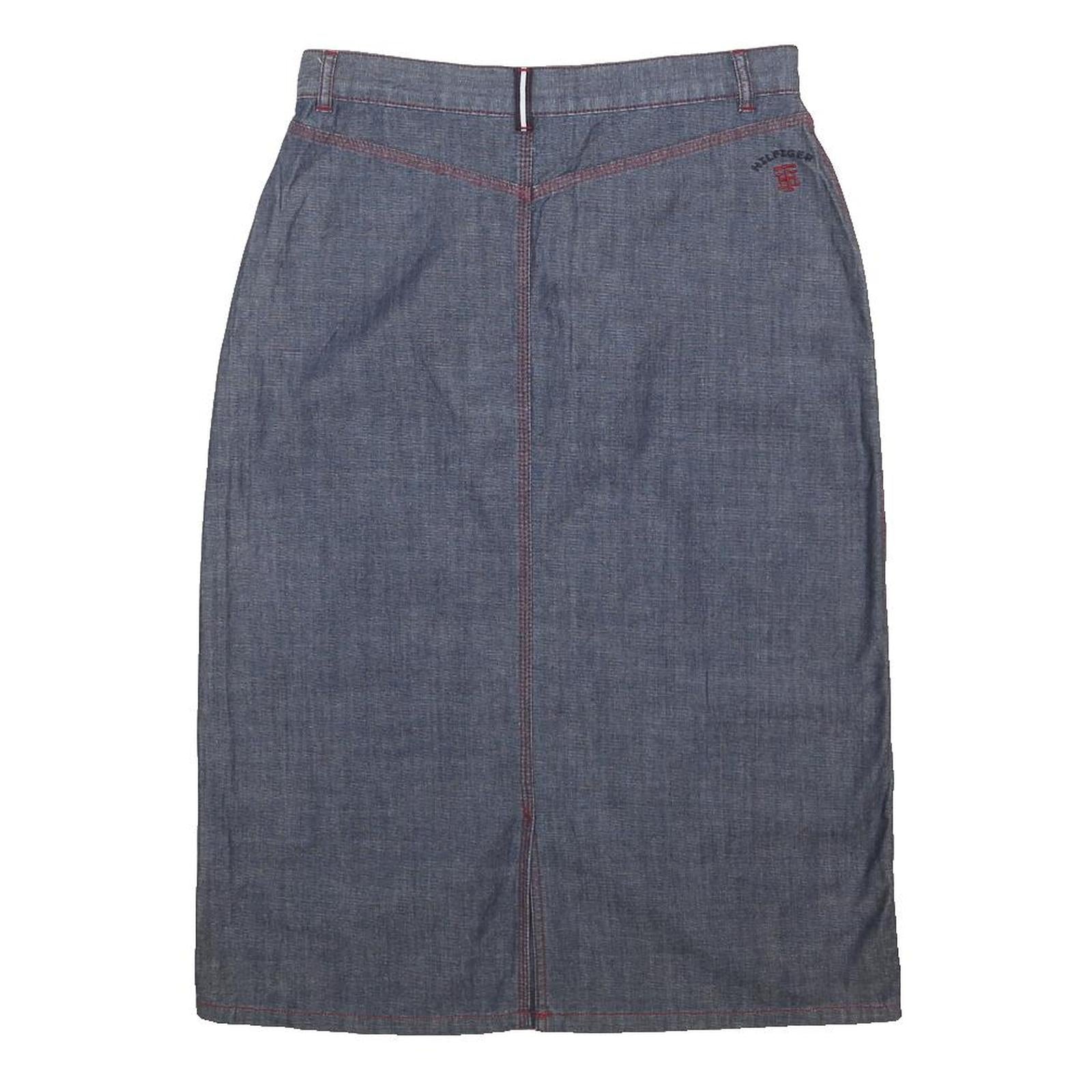 TOMMY HILFIGER Womens Blue Denim Pencil Knee Length Woven Skirt M Cotton Blend