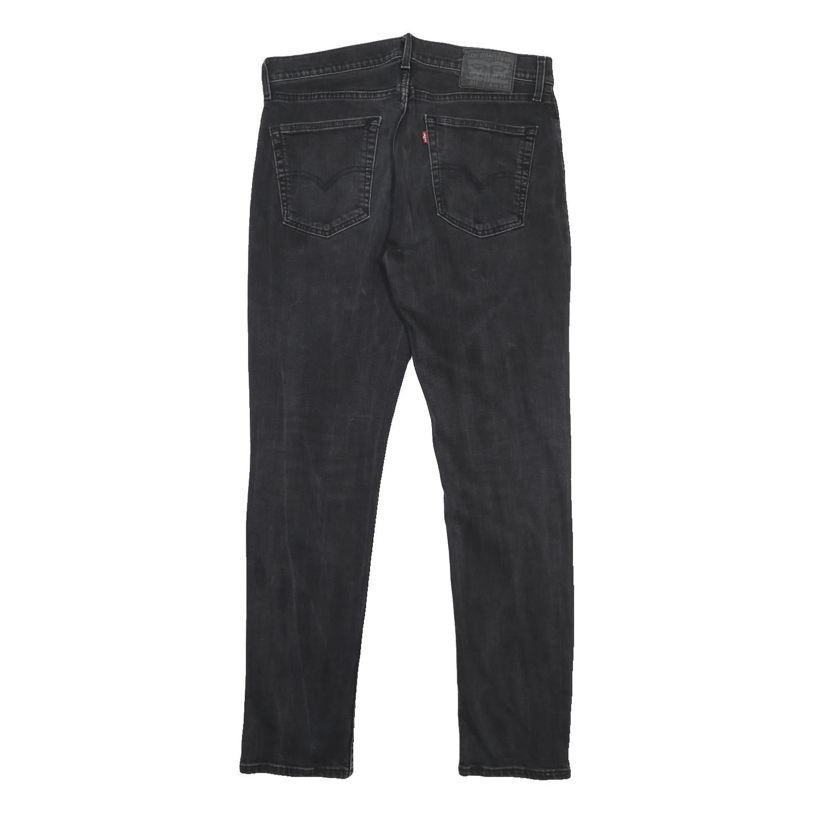 LEVI'S 511 Slim Mens Jeans Black Slim Skinny Denim Medium W36 L32 Zip Closure