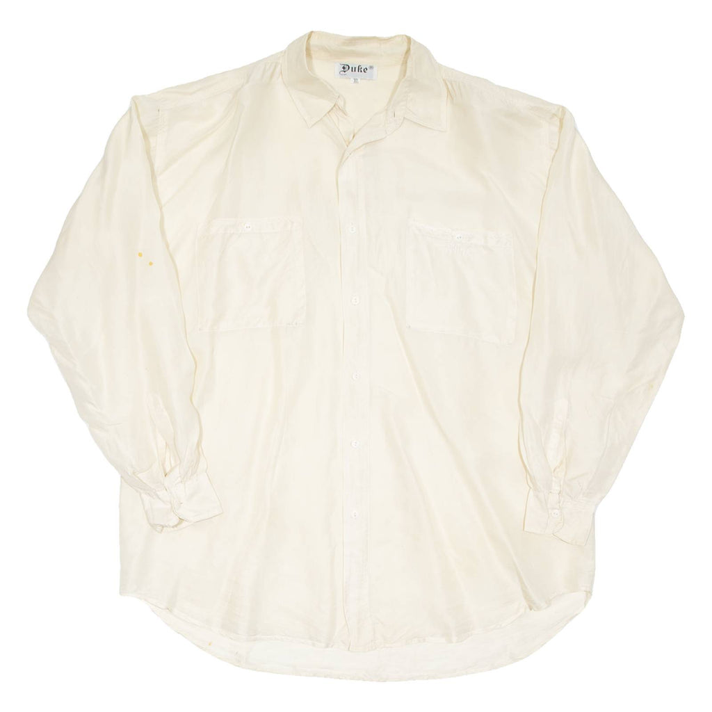 DUKE Mens Plain Shirt Yellow Long Sleeve XL