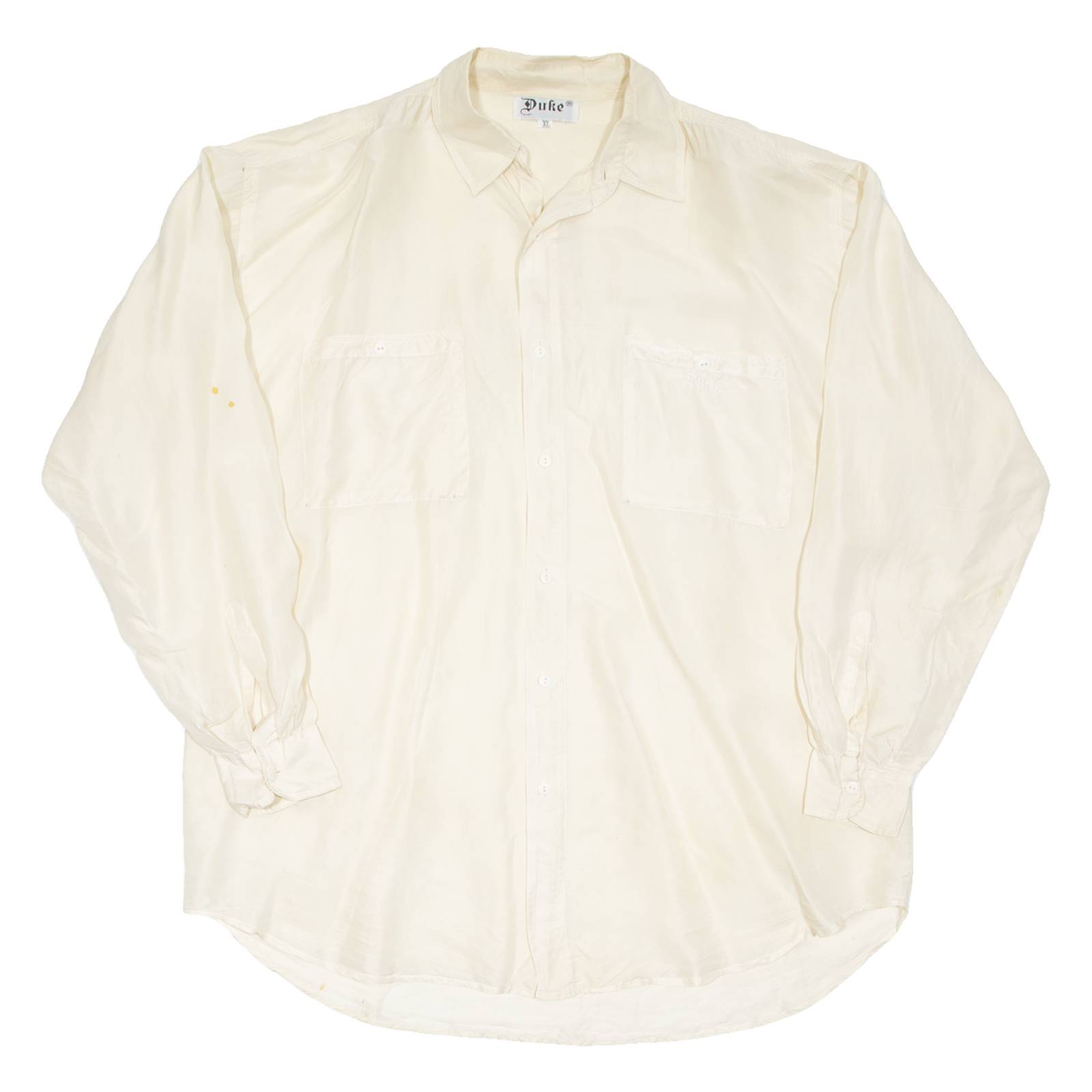 DUKE Mens Plain Shirt Yellow Long Sleeve XL