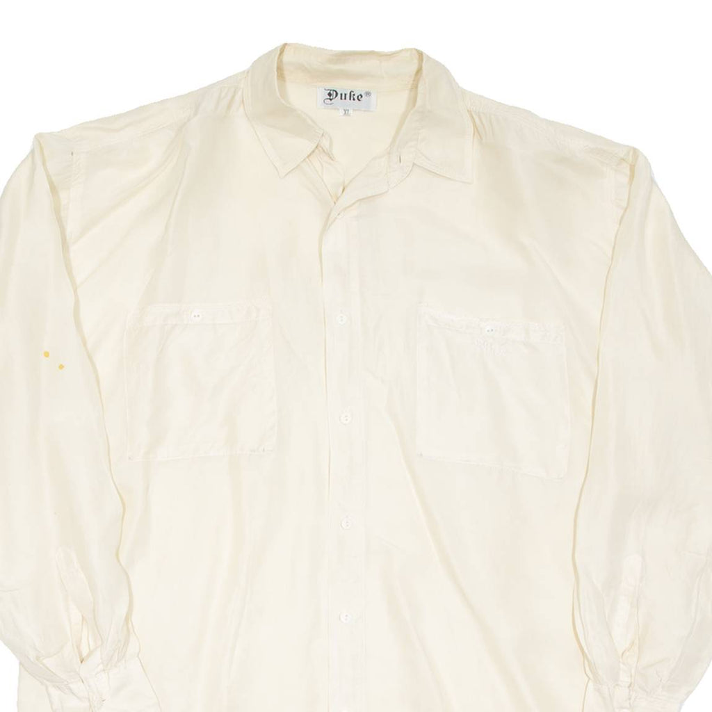 DUKE Mens Plain Shirt Yellow Long Sleeve XL
