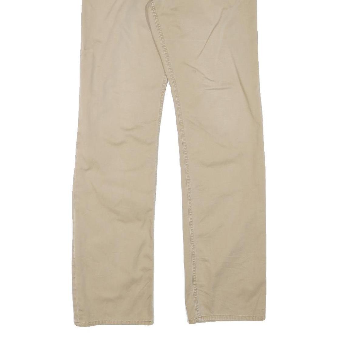 POLO RALPH LAUREN Mens Regular Fit Beige Cotton Blend Trousers W32 L34 Zip