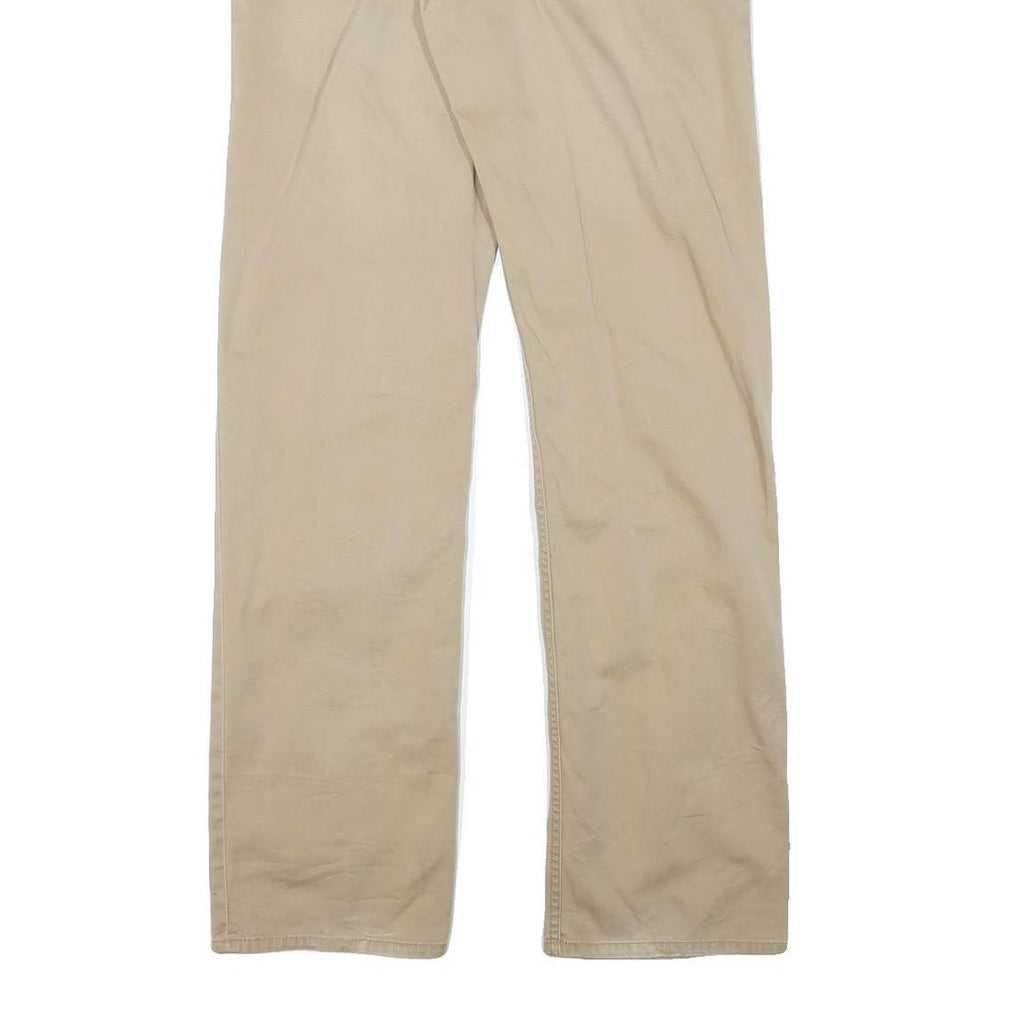 POLO RALPH LAUREN Mens Regular Fit Beige Cotton Blend Trousers W32 L34 Zip
