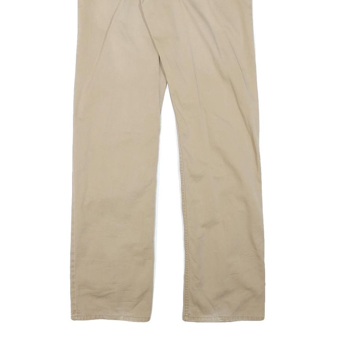 POLO RALPH LAUREN Mens Regular Fit Beige Cotton Blend Trousers W32 L34 Zip