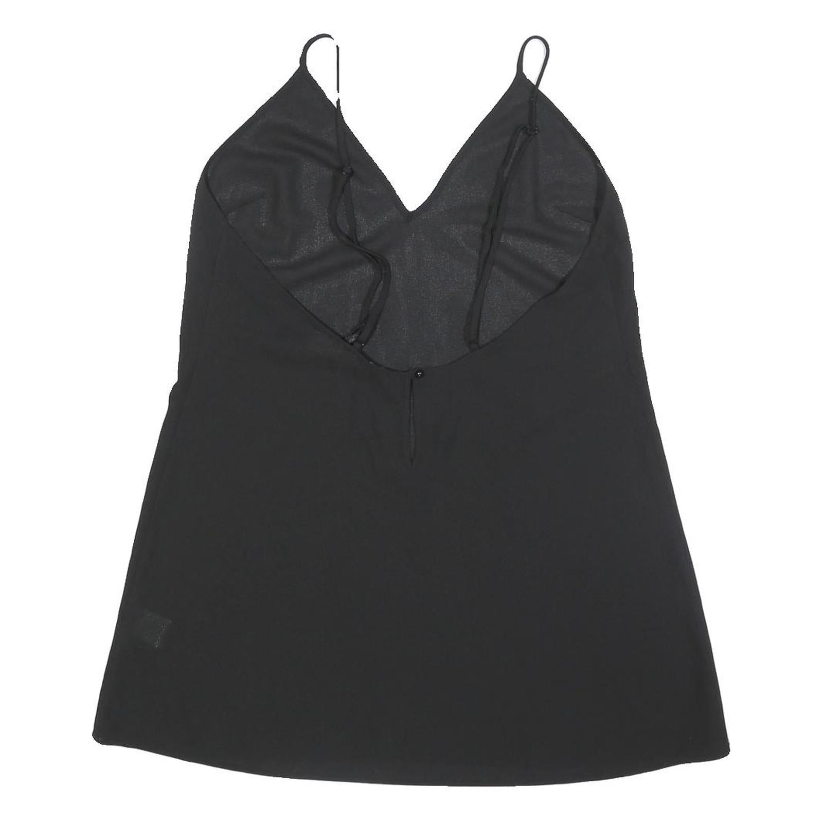 ALICE MCCALL Womens Black Sleeveless V-Neck Plain Cami Top L Slim Fit