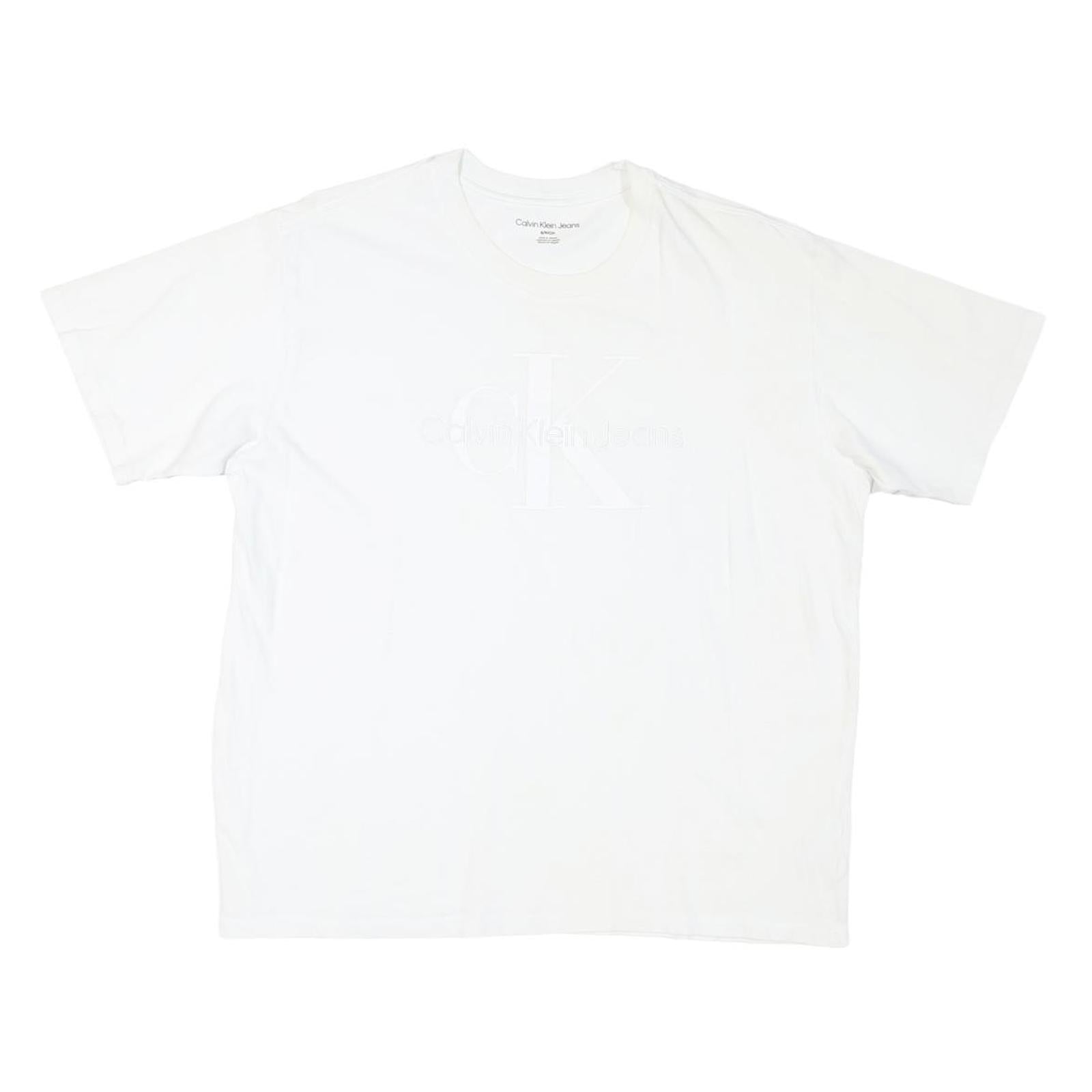 CALVIN KLEIN JEANS Mens White S Graphic T-Shirt Short Sleeve Crew Neck Logo