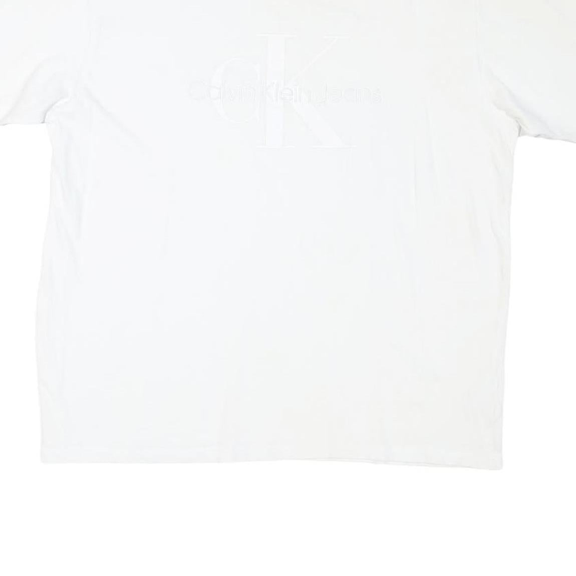 CALVIN KLEIN JEANS Mens White S Graphic T-Shirt Short Sleeve Crew Neck Logo