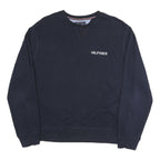 TOMMY HILFIGER Mens Navy Blue Cotton Blend Crew Neck XL Sweatshirt Pullover