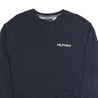 TOMMY HILFIGER Mens Navy Blue Cotton Blend Crew Neck XL Sweatshirt Pullover