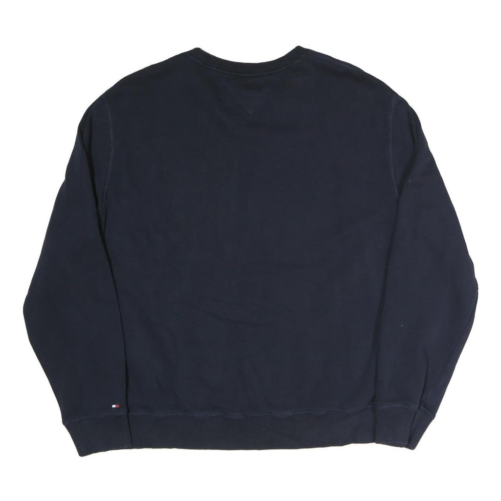 TOMMY HILFIGER Mens Navy Blue Cotton Blend Crew Neck XL Sweatshirt Pullover