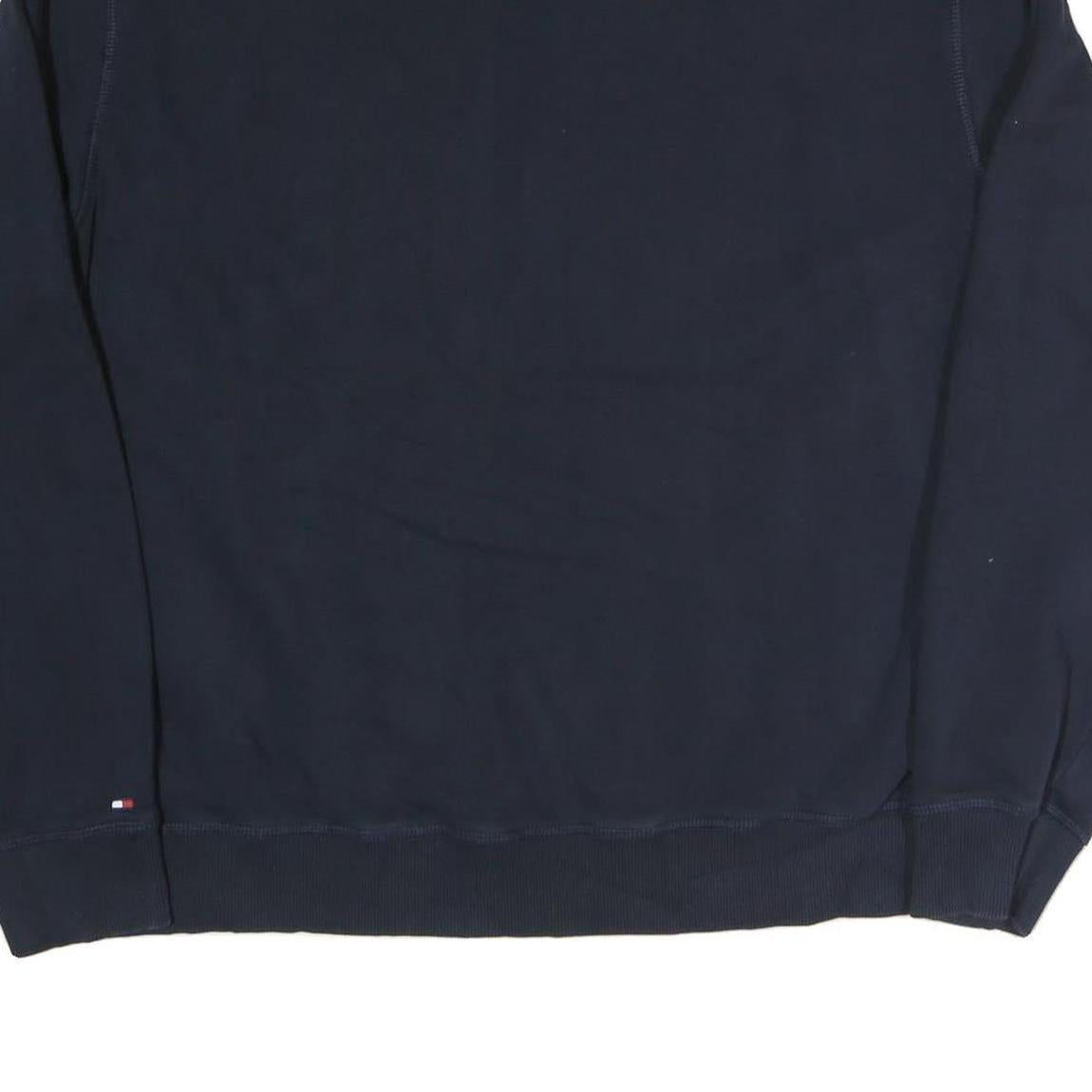 TOMMY HILFIGER Mens Navy Blue Cotton Blend Crew Neck XL Sweatshirt Pullover