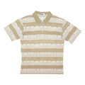 FILA Mens Beige & Cream Short Sleeve Stripe Polo Shirt L Cotton Blend