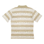 FILA Mens Beige & Cream Short Sleeve Stripe Polo Shirt L Cotton Blend