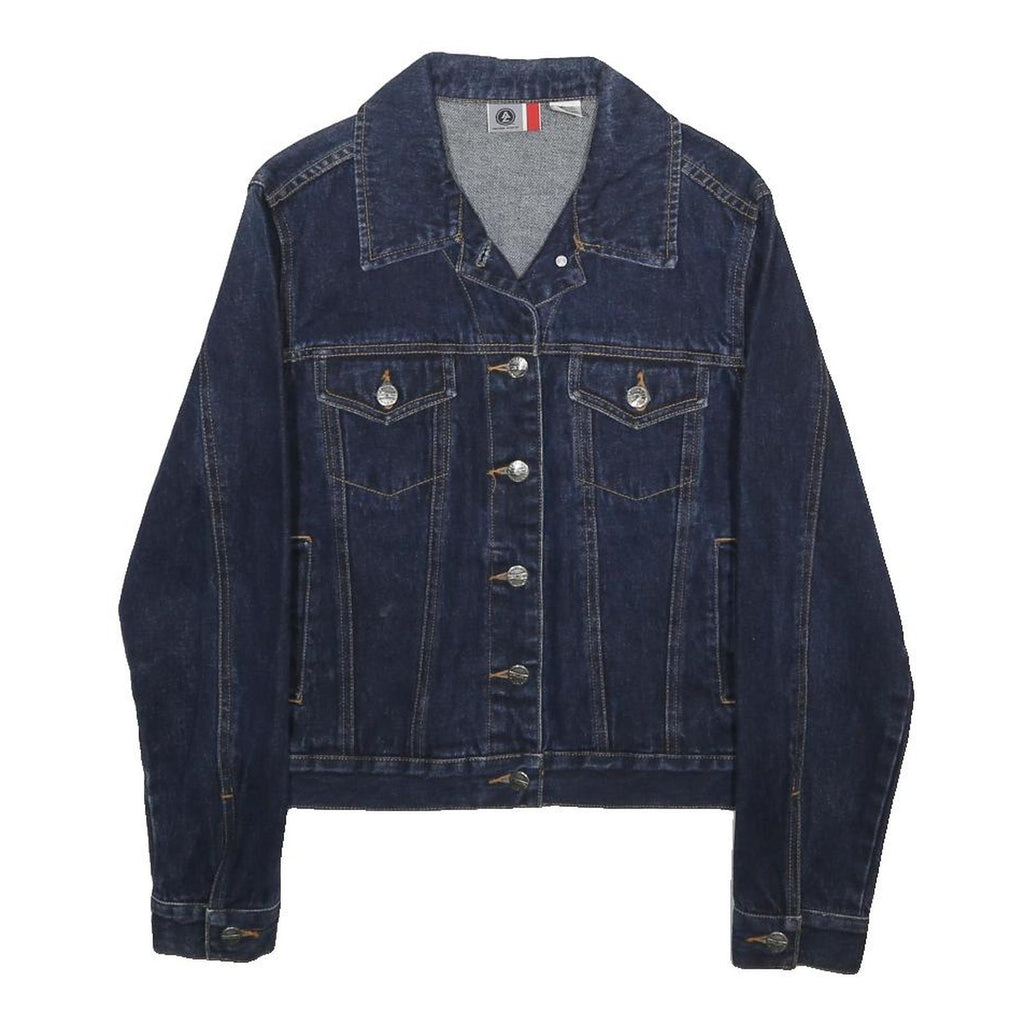 ARIZONA JEAN COMPANY Womens Blue Denim Jacket M Cotton Button Plain Classic Fit