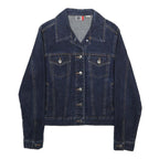 ARIZONA JEAN COMPANY Womens Blue Denim Jacket M Cotton Button Plain Classic Fit