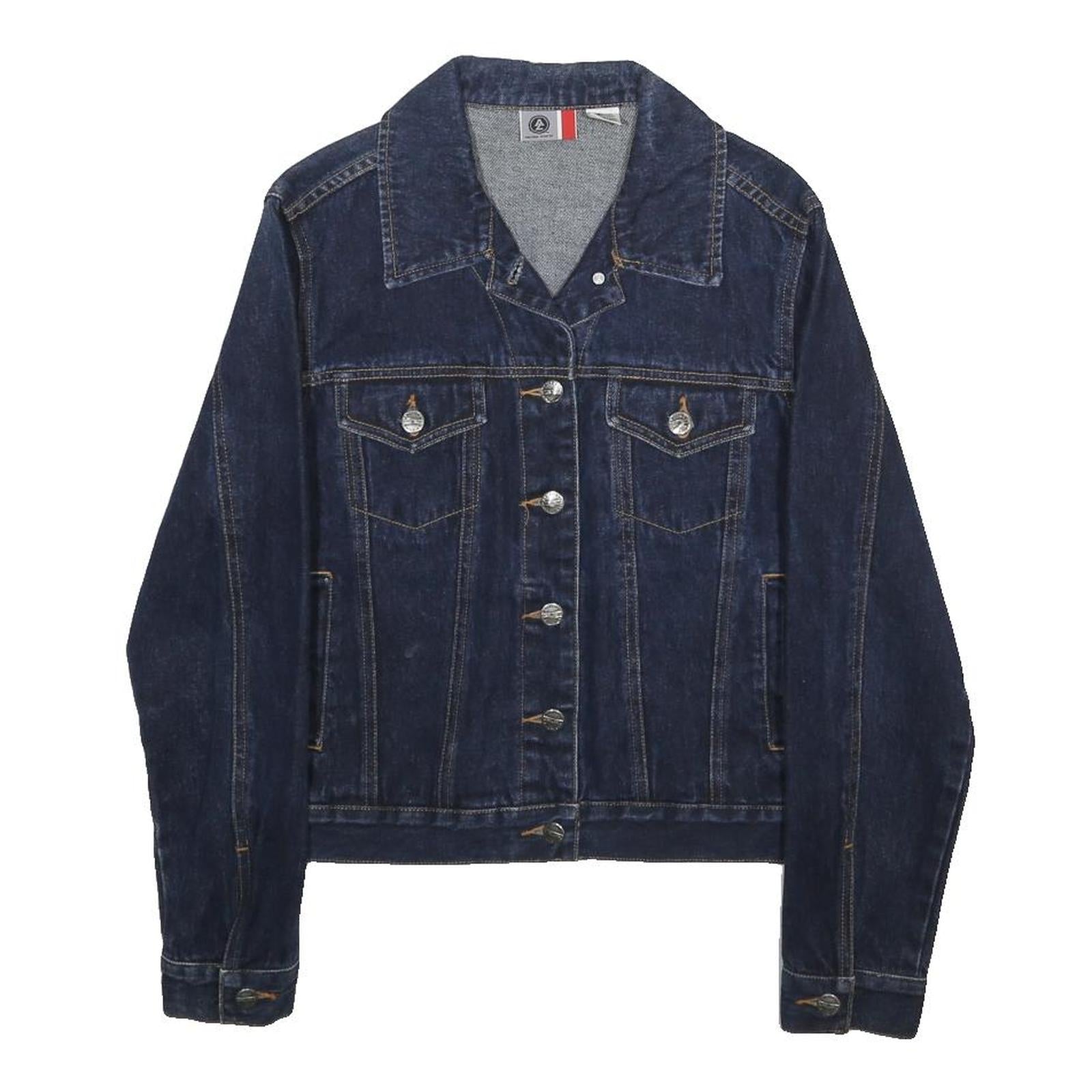 ARIZONA JEAN COMPANY Womens Blue Denim Jacket M Cotton Button Plain Classic Fit