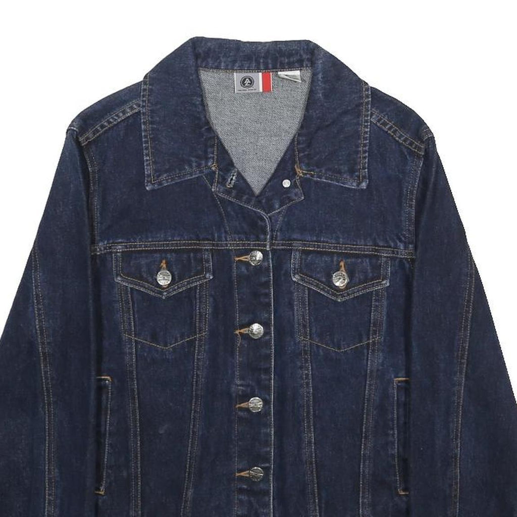 ARIZONA JEAN COMPANY Womens Blue Denim Jacket M Cotton Button Plain Classic Fit
