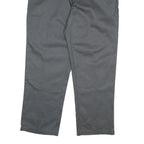 DICKIES Mens Grey Regular Fit Straight Trousers W40 L30 Cotton Blend Zip Closure