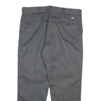 DICKIES Mens Grey Regular Fit Straight Trousers W40 L30 Cotton Blend Zip Closure