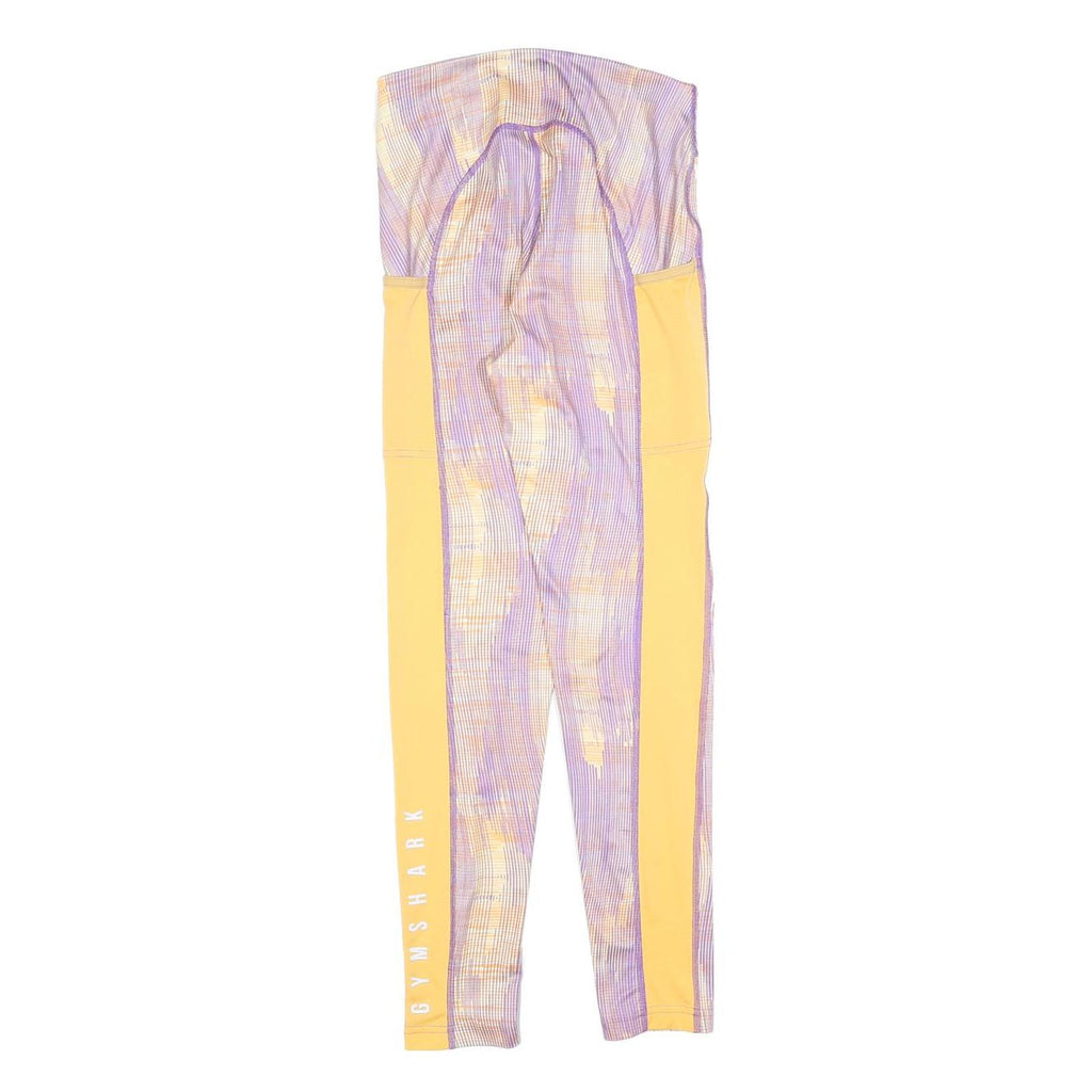 GYMSHARK Womens Joggers Purple & Yellow Slim Tapered S W22 L26 Gym Fitness