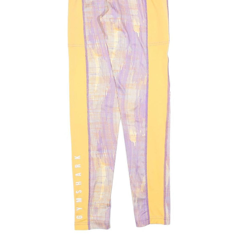 GYMSHARK Womens Joggers Purple & Yellow Slim Tapered S W22 L26 Gym Fitness