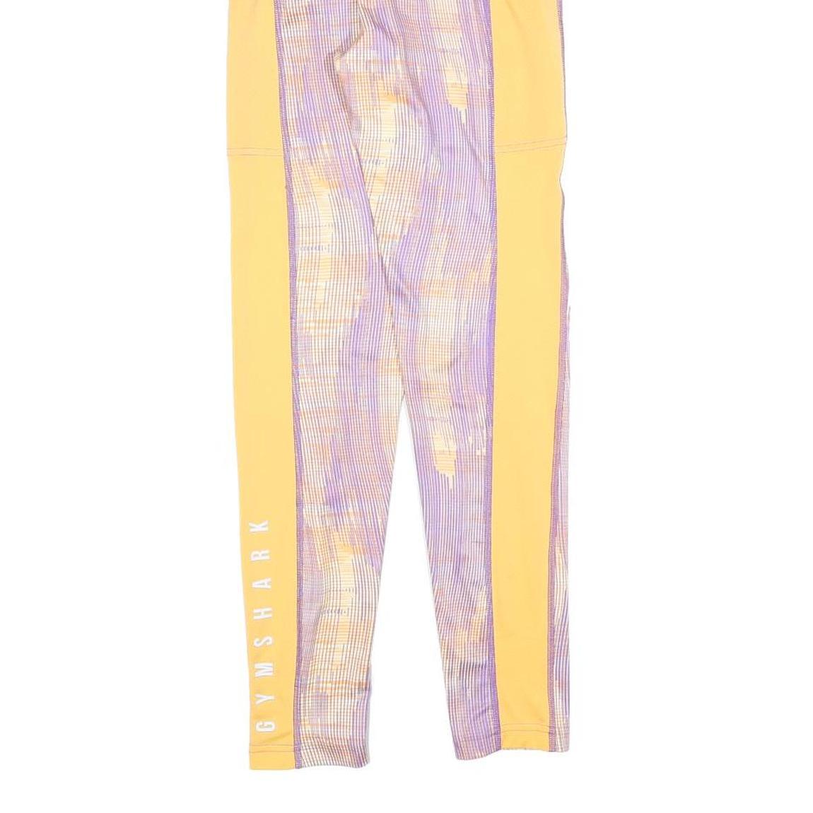 GYMSHARK Womens Joggers Purple & Yellow Slim Tapered S W22 L26 Gym Fitness