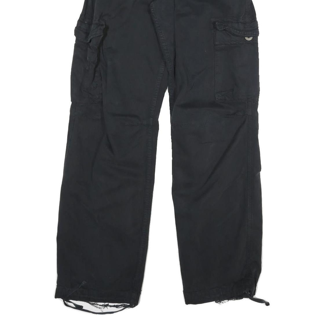 CARHARTT Mens Cotton Blend Black Regular Straight Trousers W28 L31 Utility