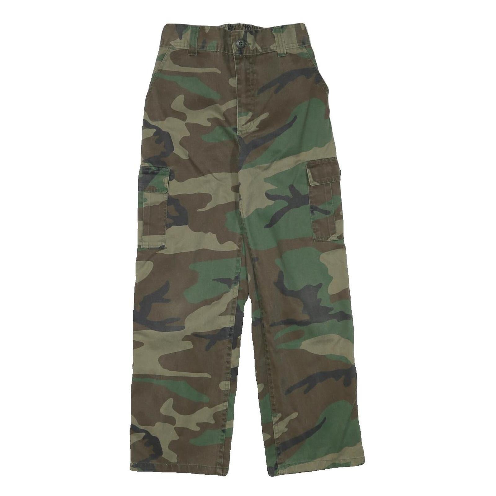 MFH Mens Cotton Blend Relaxed Cargo Camouflage Trousers W23 L25 Utility Style