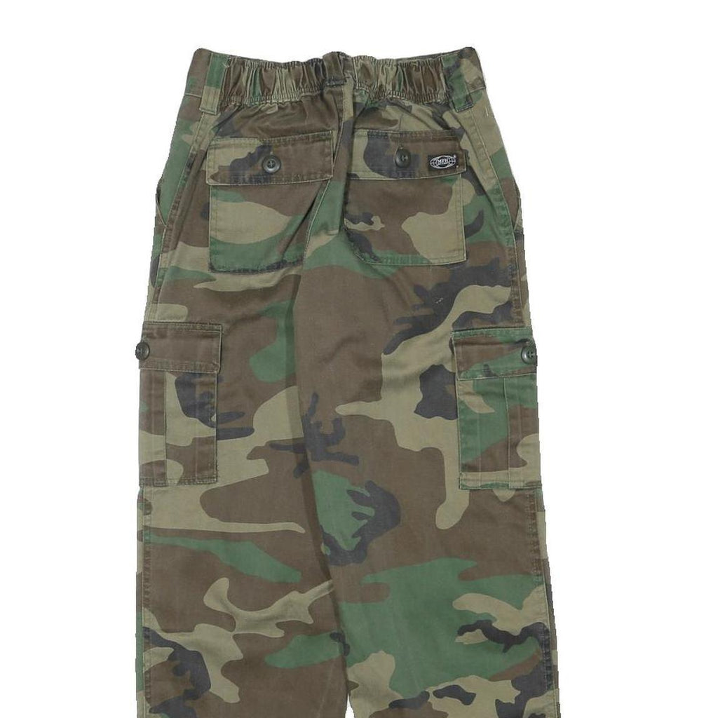 MFH Mens Cotton Blend Relaxed Cargo Camouflage Trousers W23 L25 Utility Style