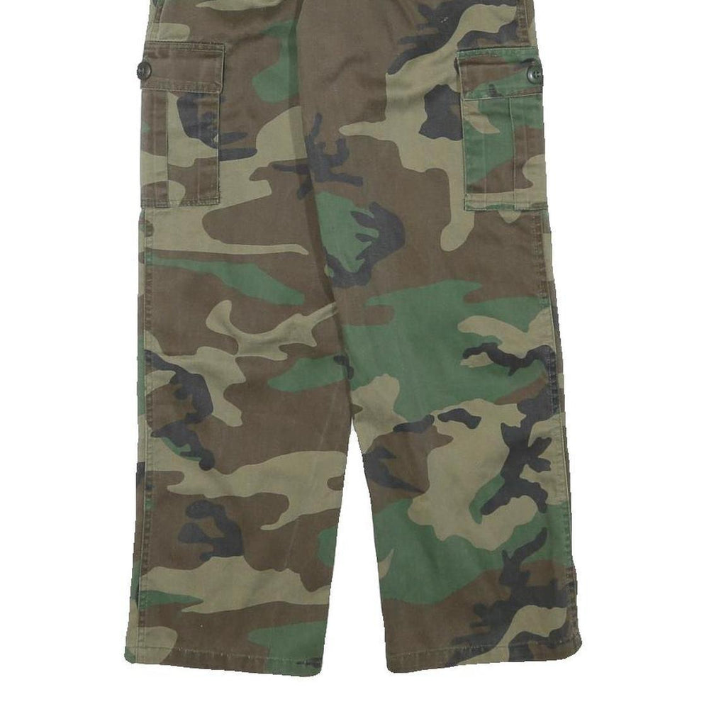 MFH Mens Cotton Blend Relaxed Cargo Camouflage Trousers W23 L25 Utility Style