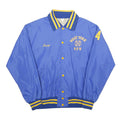 JOHN M GROVE Mens Blue & Yellow Varsity Jacket XL Nylon Button Casual Retro