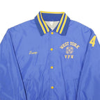 JOHN M GROVE Mens Blue & Yellow Varsity Jacket XL Nylon Button Casual Retro
